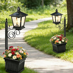 2-in-1 Outdoor Solar Lamp Post Light with Planter: Dusk to Dawn Solar Powered Light,Solars Lamp Post with Planter,Solars Lamps Postc,for ardens, Outdoor Floor Lamps (1 Set)
