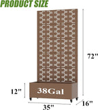 Casaphoria Metal Raised Garden Bed with Trellis and Wheels, 72"x35"x16" Planter Box for Climbing Plants, Vegetables & Vines, Features Drainage Holes and Privacy Screen, Brown-Brick