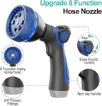 SPECILITE 50ft 304 Stainless Steel Garden Hose Metal, Heavy Duty Water Pipe with Nozzles for Yard, Outdoor - Flexible, Never Kink & Tangle, Puncture Resistant (Aqua)