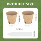 70Pcs Biodegradable 3.15” Peat Pots with 70Pcs Plant Labels, Biodegradable Seed Starter Pots with Drainage Holes, Nursery Pots for Seedlings, Herbs, Vegetables, Flowers, Gardening Kit
