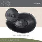Classic Home and Garden Arc Unique Planter Bowl w/Drain Plug - UV Resistant Shallow Planter - Modern Plant Pot for Herbs (12” Desert)