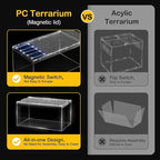 Small Reptile Terrarium Kit,Escape Proof Tarantula Enclosure,PC Starter Hermit Crab Tank,Spider Habitat for Praying Mantis Cage,Frog Vivarium,Insect House,Jumping Spider Cribs,Lizard Container
