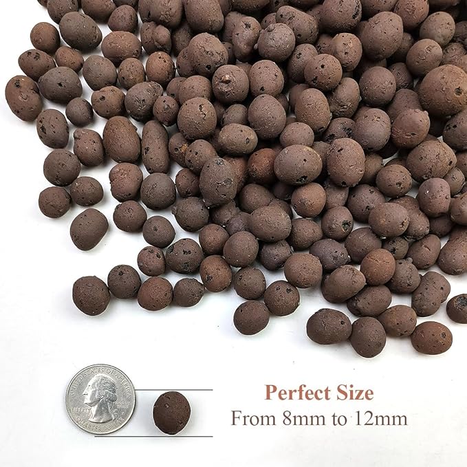 YISZM Clay Pebbles for Plants, 8mm-12mm Expanded LECA Balls Plant Garden Soil, Hydroponic, Aquaponics, Natural Leca Balls for Soil Root Development, Orchid Potting Mix, 5lb