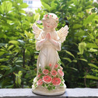 Panven Garden Decor Angel Statue, Outdoor Patio Garden Sculptures & Statues, Solar Yard Decorations Lawn Ornaments Figurines for Outside