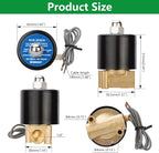 Wengart 1/4" Electric Solenoid Water Valve, DC 12V Normally Closed Brass Body, 2W-025-08 Direct Drive for Zero Pressure Systems, NPT Threaded Valve for Water, Air, Gas & Fuel