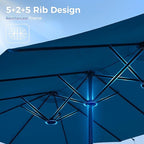 SUPERJARE 13FT Outdoor Umbrella for Patio, Double sided Pool Umbrellas with Fade Resistant Canopy, Large Table Umbrella for Deck, Market, Backyard - Navy Blue(No Base)