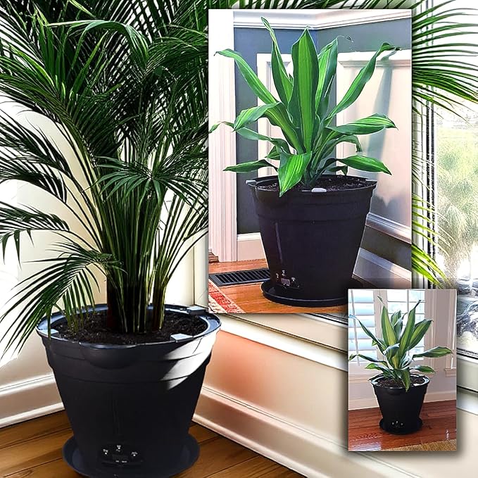Motorized Self Watering Plant Pots for Indoor Plants, 1.25 Gallon Automatic Planter with Programmable Pump, LED Indicator for Office Decor & Gardening