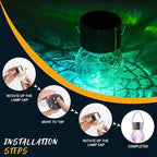 GIGALUMI Solar Lights Outdoor Waterproof, 12 Pack Solar Hanging Lights Garden Decor, Gifts for Women, Solar Outdoor Lantern Waterproof Cracked Glass for Yard, Fence, Tree(Color Changing)