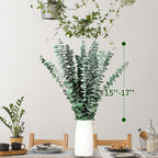 Tavkite 16 Pcs Dried Eucalyptus Stems, 17'' Natural Fresh Eucalyptus Leaves Branches Hanging for Shower, Preserved Real Plant Live Greenery for Home SPA Wall Bathroom Wedding Party Vase Decor