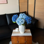 DUYONE 4Pcs 22 inch Lifelike Artificial Hydrangea, 2 Blue & 2 Dark Blue Large Flowers Artificial Flowers Dry Flowers Outdoor Wedding Christmas Office Family Party Living Room Table Deco