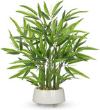 GnFlus Artificial Bamboo in White Ceramic Potted Fake Bamboo Plant-Faux Tree in Pot for Farmhouse Home Living Room Desk Indoor Outdoor Decor