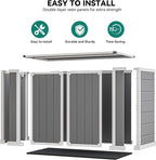 DWVO 41 Cu.ft Horizontal Resin Storage Shed, All Weather Outdoor Garden Shed 4.7x2.5 FT with Hydraulic Struts, 3 Locks, Lockable to Floor for Garden Tools, Trash Cans, Gray