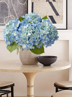 ZYTUYO 20in 4PCS Faux Blue Hydrangea Artificial Flowers Lifelike Latex Hydrangeas Faux Flower Heads Real Touch Fake Bouquet with Stem for Silk Floral DIY Home Office Party Table Decor