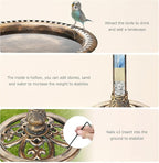 AISITIN Bird Bath Outdoor, Polyresin Lightweight Birdbath for Garden with 2.5W Solar Fountain, Used in Outside, Patio, Pond, Solar Fountain for Bird Bath