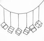 6 Pack Metal Hanging Air Plant Holders - Geometric Black Cube Tillandsia Hangers with Long Chains, Wall or Ceiling Mount for Small Air Plants, Home & Office Boho Decor (Individual or Combined Use)