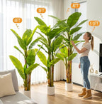 7ft Artificial Banana Tree Extra Tall Fake Plants Indoor for Living Room Large Faux Tree High End Realistic Floor Plant Big Silk Tree for Home Office Pet Friendly Large Indoor Plant Tropical Decor