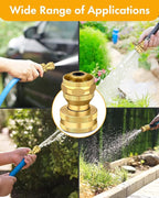 Twinkle Star Brass Hose Nozzle 3 Pack, 3/4 Inch Upgraded Heavy Duty Brass Power Nozzles, Adjustable Twist Pressure Sprayer for Garden, Patio