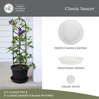 The HC Companies 21 Inch Classic Round Plant Saucer, Lightweight UV-Resistant Plastic Outdoor & Indoor Flower Pot Tray, 2-Pack Plant Pot Trays for Garden & Home Decor, White