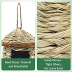 Gute Hummingbird House, Grass Hand Woven Birdhouses for Outdoors Hanging, Natural Bird Hut for Outside, Bird Houses for Audubon Finch Canary Chickadee - Set of 2