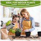 Self-Watering Pots for Indoor Plants with Visible Water Window,5/6/6.5/8/10 Inch Outdoor Flower Pots with Drainage Holes & Reservoir for Patio, Home Decor (Black)