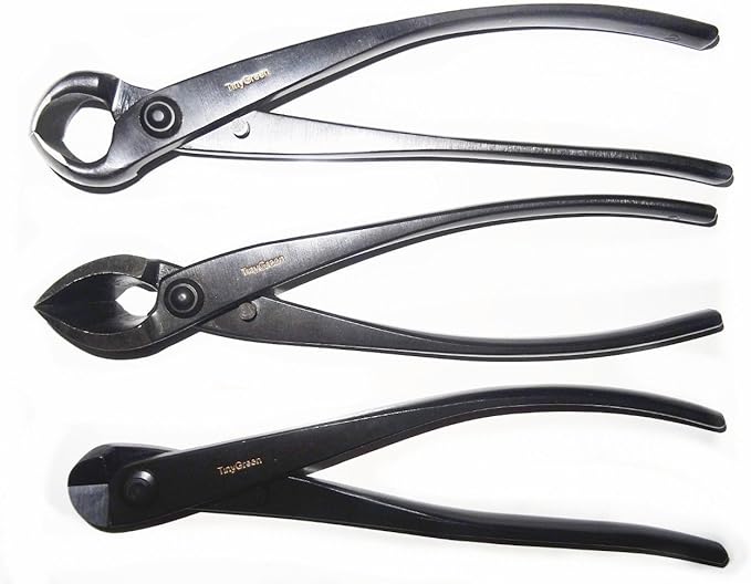 3 piece Japan Bonsai Tool Set: Professional Grade Japanese Concave Cutters Spherical Knob Cutters and Wire Cutter