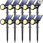 WELALO Solar Spot Lights Outdoor Waterproof IP65, 10 Pack 4 Lighting Modes Solar Powered Landscape Spotlights with Auto On/Off, Solar Garden Christmas Yard Pathway Wall Lights for Outside, Warm White