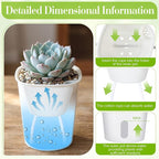 Ziliny 100 Pcs Self Watering Pots Self Watering Planters for Indoor Planters Plastic Garden Flower Pots with Level Indicator Vents for Herbs (3 Inch)
