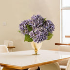 ZYTUYO 4 Pcs 20'' Gray Purple Real Touch Hydrangea Artificial Flowers Vintage Lifelike Latex Hydrangeas Long Stem for Boho Home Decor Porch Outdoor Wedding Kitchen Xmas Table Centrepiece