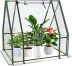 Outdoor Greenhouse with Screen Door,Outside Heavy Duty Walk in Green House for Garden Plants UV Protection Thermostatic Waterproof (Green, 35x35x36 Inch)