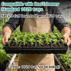 RooTrimmer 80 Pack Reusable 4-Cell Seed Starter Tray for Seedlings, Easy Watering Seed Starting Trays with Drainage Holes for Seed Germination and Plant Start, Fits Standard 1020 Trays, Black