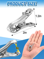 Stainless Steel Garden Cilps - 40Pcs Large Open Metal Clamps for Greenhouse Hoops, 2" Fix Plant Cover Shade Cloth Netting Tarp, Tight Grip Weatherproof Gardening Supplies
