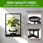 Picture Frame Wall Planters Set of 3, Modern Metal Hanging Shelves for Plants, Rustproof Wall Mount Flower Pot Holder for Indoor Outdoor, Decorative Plant Stand for Living Room Patio, Black