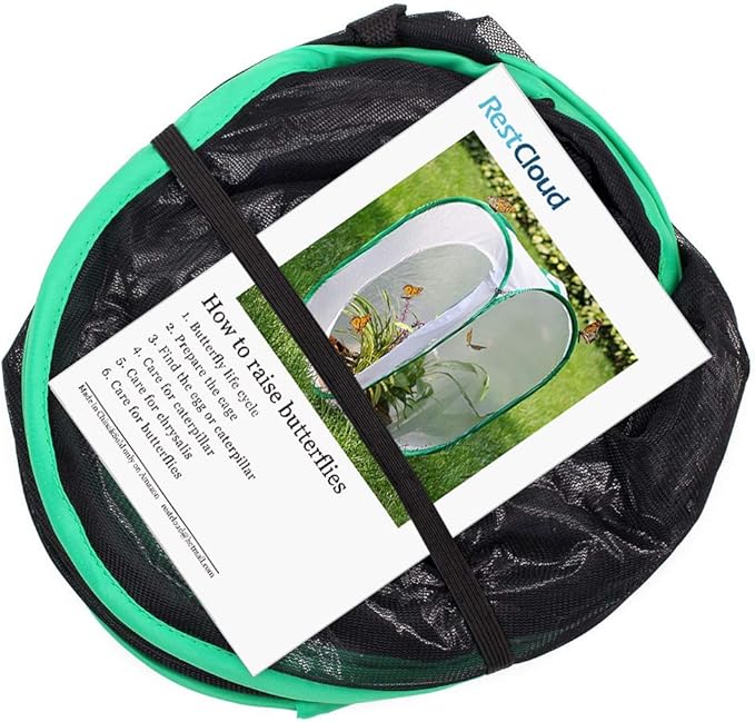 RESTCLOUD Insect and Butterfly Habitat Cage Terrarium Pop-up 23.6 Inches Tall