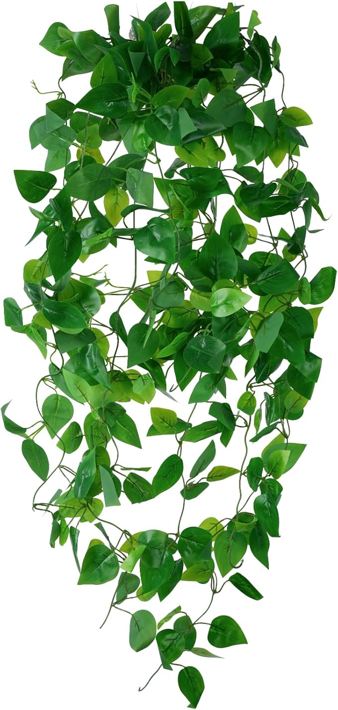Freyalife Fake Hanging Plants for Room Decor, Artificial Ivy vines Greenery Leaves Garlands for Home Aesthetic living Bedroom kitchen Office Wall patio Bookshelf, Indoor,Outdoor decorations(No Basket)