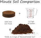 Minute Soil - Compressed Coco Coir Fiber Grow Medium - 100mm x 15mm - 26 oz (4 Pack)