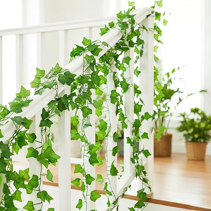 Fake Vines for Room Decor, 60 Pack 450 Ft Artificial Ivy Greenery Garland Vine Leaves, for Bedroom, Garden Wall, Indoor Outdoor