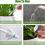 NiHome Glass Plant Self Watering Bulbs 3-Pack Iridescent Pearl Home Potted Planter Watering Bulbs Insert Decorative Devices Vacation Automatic Watering Spikes Indoor and Outdoor (Swan, Snail & Bird)