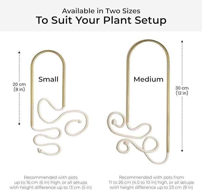 Beautiful Self-Watering Wick System for Effortless Plant Care, Automatic Drip Irrigation, Sustainable & Stylish Scandinavian Design, Ideal for House Plants (S, Brown Terracotta)