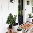 Briful Faux Boxwood Topiary Shrub in Black Pot, 23.6in Topiary Trees Artificial Outdoor Fake Boxwood Topiary Plant for Front Porch Decor Garden Yard Entrance Home Decor