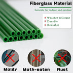 30Pcs Plant Support Stakes 17 inch SupKing Garden Orchid Sticks Extended to 3ft 4ft 5ft Plant Poles with Clips for Indoor Outdoor Potted Tomato Rose Amaryllis Vegetables Comes with 20 Ties（Green）