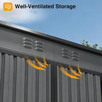6 x 4 FT Storage Shed, Metal Sheds & Outdoor Storage with Sloping Roof and Lockable Door, Outdoor Shed for Backyard Garden Patio and Lawn,Grey