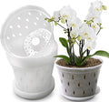 Orchid Pot, 7 Inch 8 Pack Orchid Pots with Holes and Saucers, Clear Plastic Plant Pot Indoor