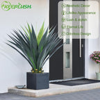 3ft Artificial Agave Plant, 38 Inch Tall Faux Agave Plants in Black Pot, Fake Floor Plant Outdoor Indoor for Front Porch Patio Home Office Door Step Hotel Desert Style Decor 2PCS