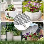 6 Pack Plant Pot Grids with 18 U-Shaped Nails, 11.8 Inch Cuttable Soil Cover Protector from Cats and Animals, Indoor Plant Pot Soil Guard for Outdoor Garden Balcony Adapts to Different Pot Sizes