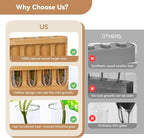 Plant Propagation Station with 9-Speed Adjustable LED Lights, Wooden Stand, 4 Glass Test Tubes for Hydroponic Plants, Unique Gift for Plant Lovers