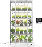 Bstrip Indoor Greenhouse with Grow Light, Mini Green House with 5 Pack T8 Full Spectrum Plant Lights, Plant Shelf with Tent for Indoor Plant, Seed Starting, Seed Tray, 35.4"x13.8"x71"