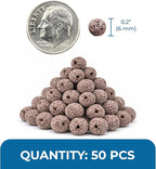 SunGrow Betta Lava Beads, Lightweight Substrate for Fish Tanks, Decorative Gravel for Aquariums, Brown Volcanic Lava Rocks for Filtration, 0.2", 50 Pcs per Pack