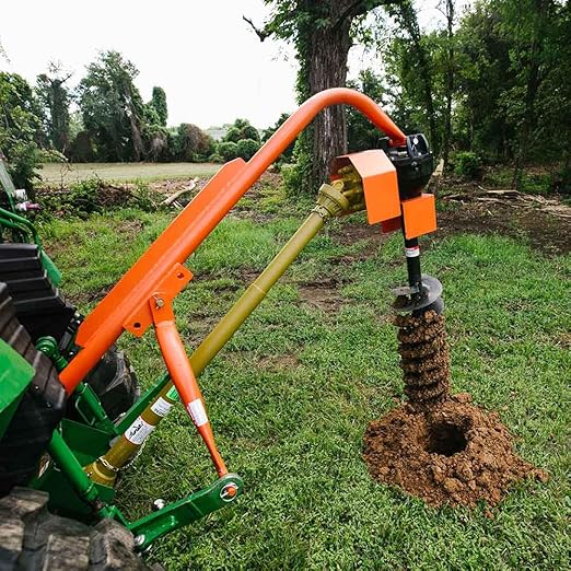 Titan Attachments 60 HP 3 Point Post Hole Digger Attachment, PTO Powdered Digger, Compact Tractor Attachment for Fence Posts, Deck and Building Frames, Plant Trees and Shrubs, Auger Sold Separate