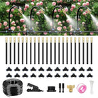 80FT Drip Irrigation System for Garden – Automatic Watering Kit with Solid Brass Metal Connectors, 360° Bendable Tubing &22 Adjustable Nozzles for Greenhouse, Lawn, Yard & Plants