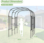 Garden Arch Trellis - 69"L*71"W*87"H, Rust-Proof Grape Trellis with Thickened Steel Pipe, Garden Arch Trellis for Climbing Plants Outdoor, Tunnel Trellis for Cucumber, pumpkin,Squash, Melon